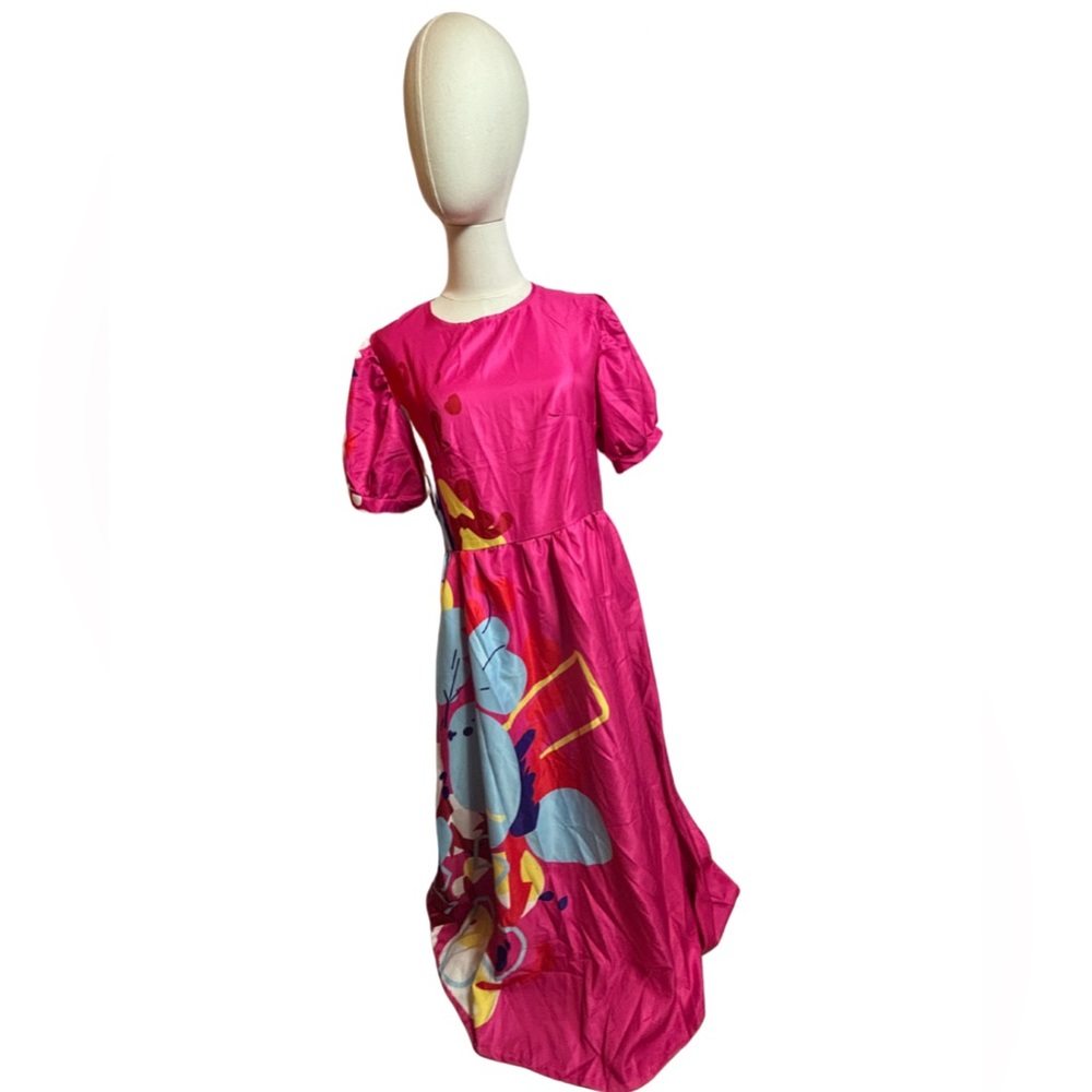 Weird barbie dress Vibrant Pink Floral Dress